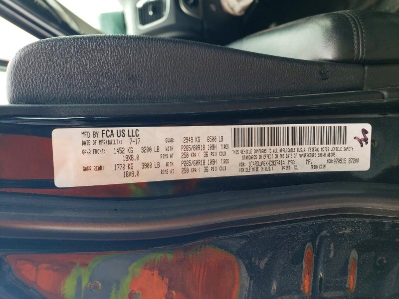 Продаж на аукціоні авто 2017 Dodge Durango, vin: 1C4RDJAGXHC937414, номер лоту: 56342956