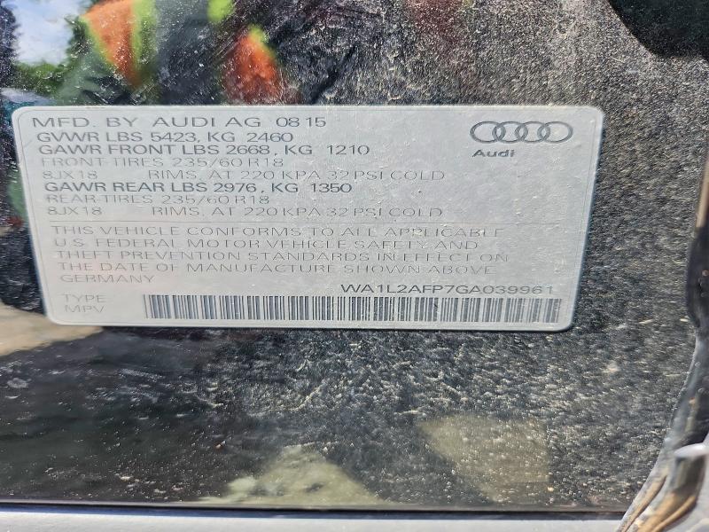 Продаж на аукціоні авто 2016 Audi Q5, vin: WA1L2AFP7GA039961, номер лоту: 57228606