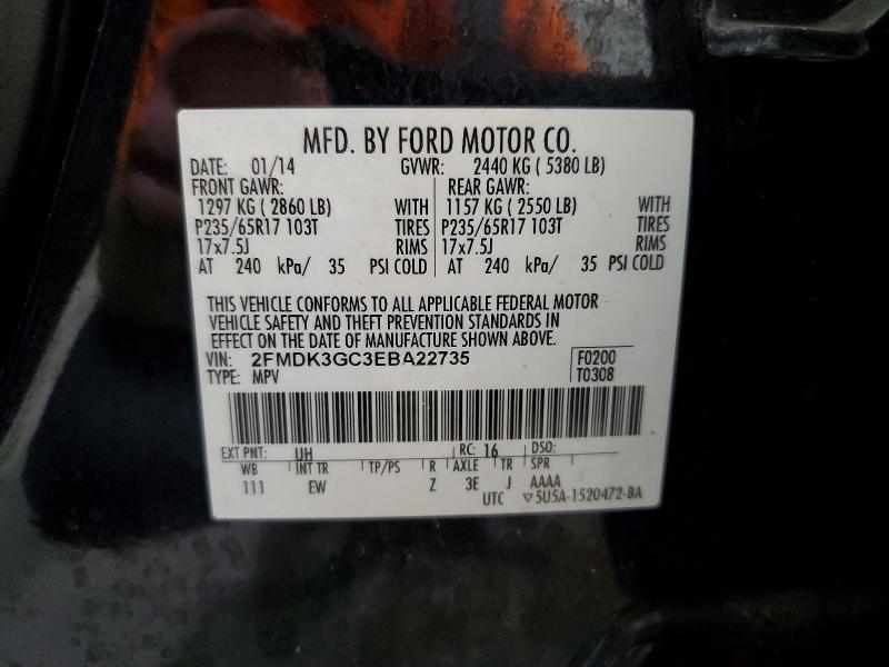 Aukcja sprzedaży 2014 Ford Edge, vin: 2FMDK3GC3EBA22735, numer aukcji: 58970746