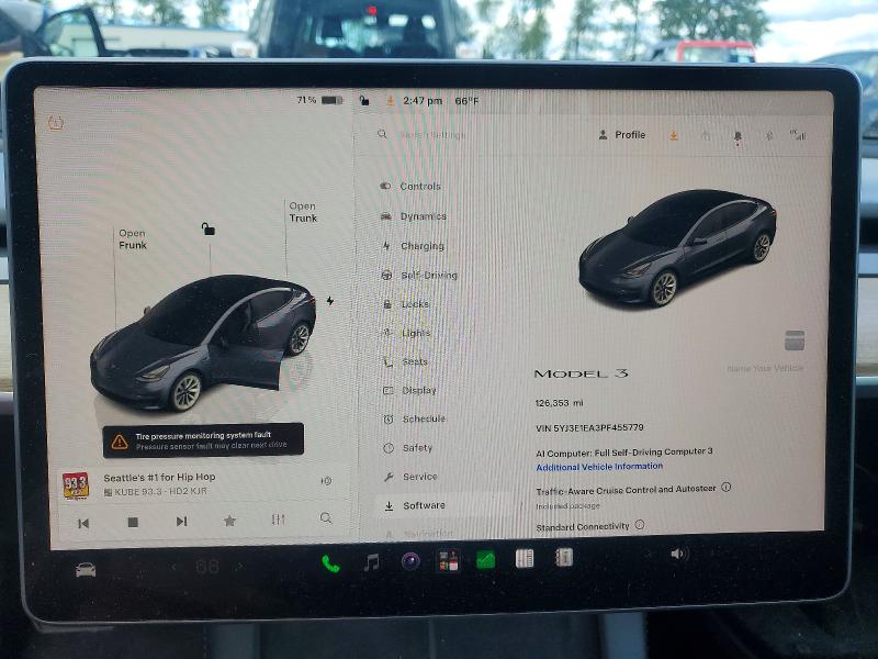 2023 Tesla Model 3 მანქანა იყიდება აუქციონზე, vin: 5YJ3E1EA3PF455779, აუქციონის ნომერი: 56187256