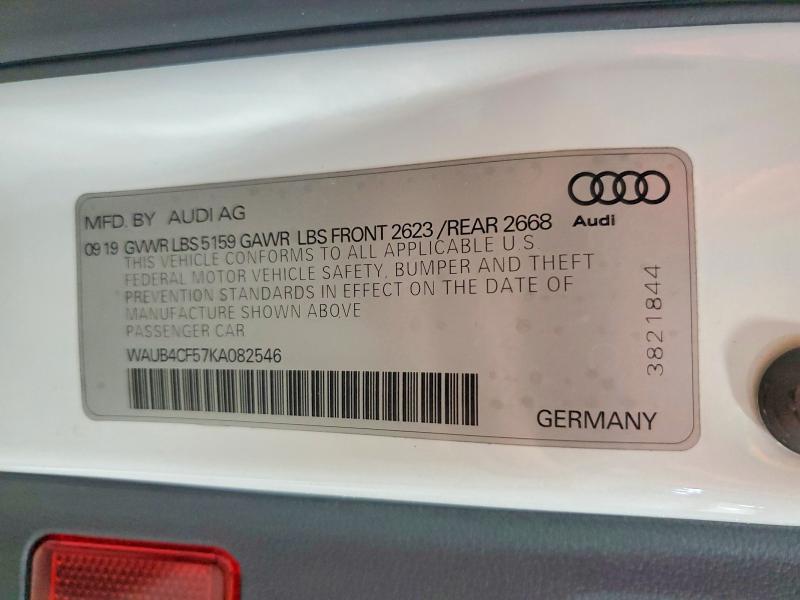 Продажа на аукционе авто 2019 Audi S5, vin: WAUB4CF57KA082546, номер лота: 56990256