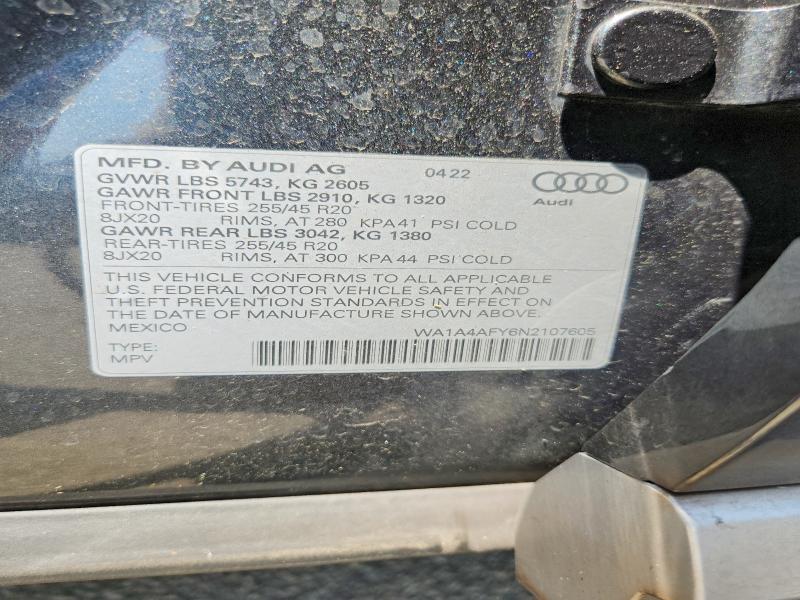 Aukcja sprzedaży 2022 Audi Sq5, vin: WA1A4AFY6N2107605, numer aukcji: 56419486