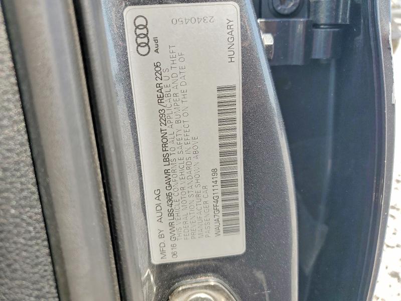 Aukcja sprzedaży 2016 Audi A3, vin: WAUA7GFF4G1114198, numer aukcji: 58271106