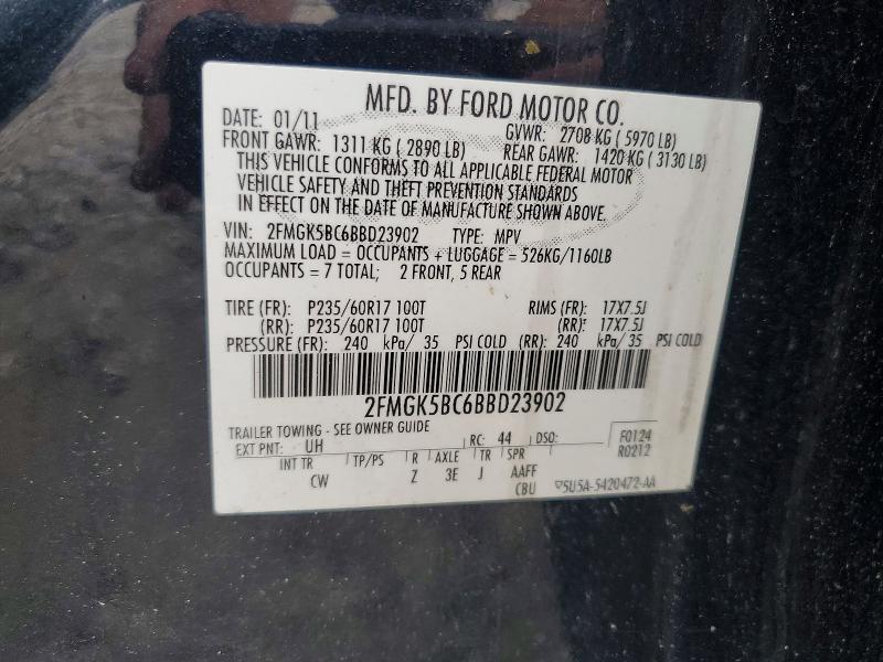 Aukcja sprzedaży 2011 Ford Flex, vin: 2FMGK5BC6BBD23902, numer aukcji: 56992806