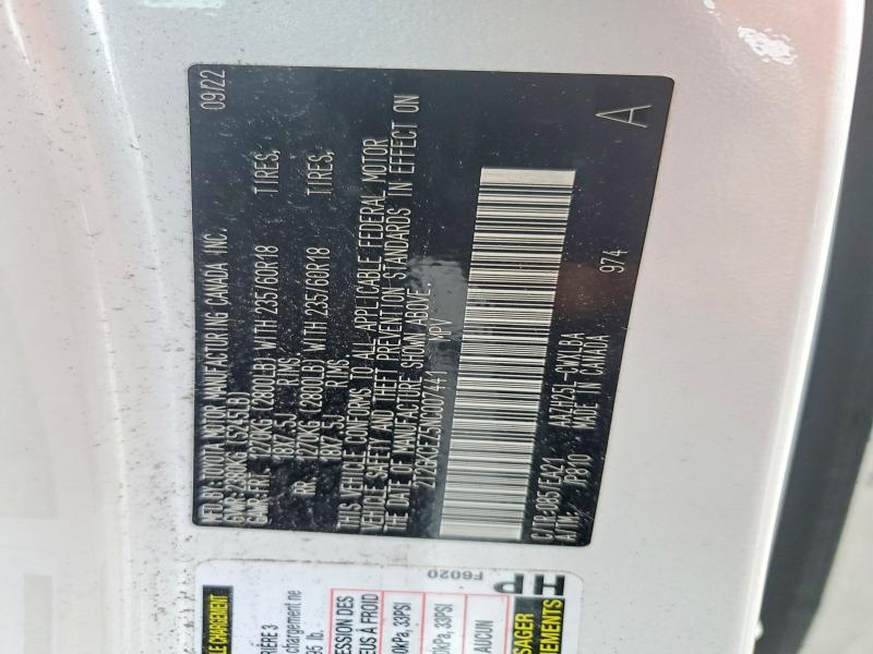 Aukcja sprzedaży 2022 Lexus Nx, vin: 2T2GKCEZ5NC007441, numer aukcji: 57344536