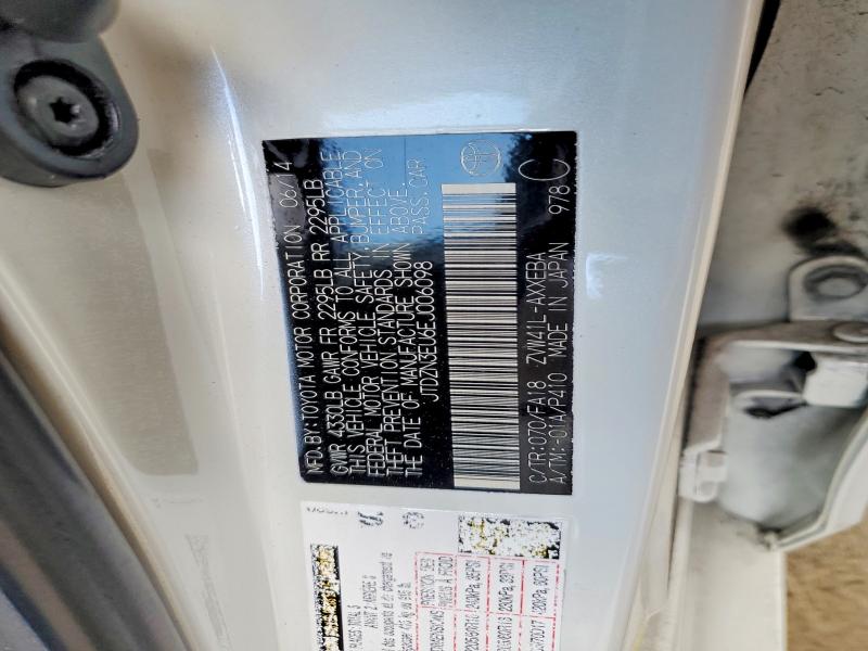 85982795 :رقم المزاد ، JTDZN3EU6EJ006098 vin ، 2014 Toyt Prius مزاد بيع