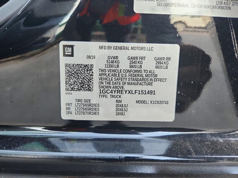 57152796 :رقم المزاد ، 1GC4YREYXLF151491 vin ، 2020 Chevrolet Silverado K2500 High مزاد بيع