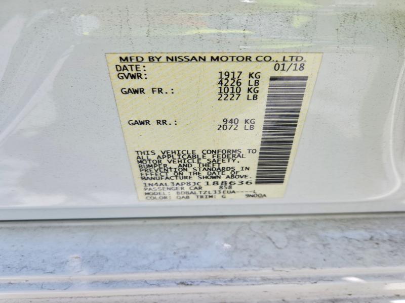 57745366 :رقم المزاد ، 1N4AL3AP8JC188636 vin ، 2018 Nissan Altima مزاد بيع