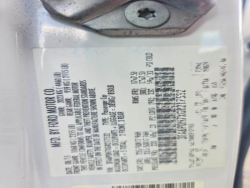 Продажа на аукционе авто 2016 Ford Fusion, vin: 3FA6P0H7XGR217532, номер лота: 55006976