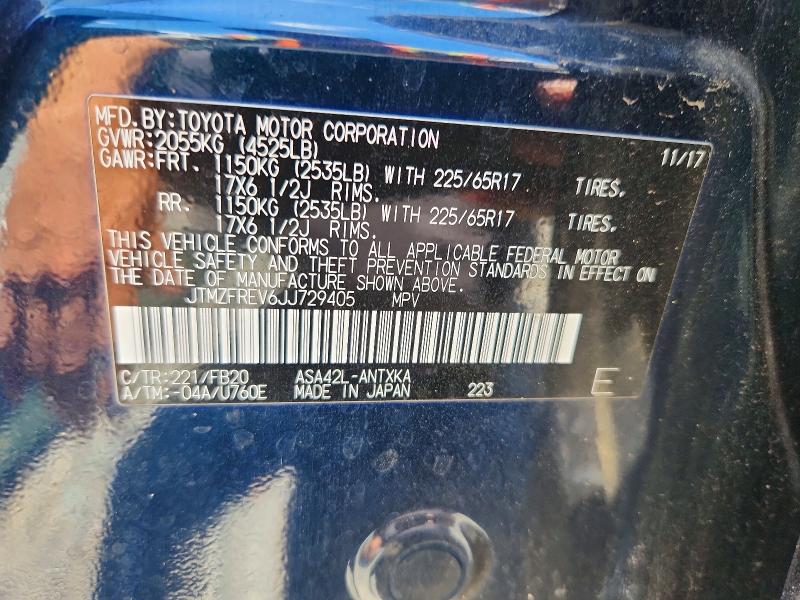 58522776 :رقم المزاد ، JTMZFREV6JJ729405 vin ، 2018 Toyota Rav4 مزاد بيع
