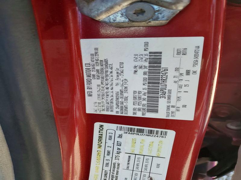 2017 Ford Fusion მანქანა იყიდება აუქციონზე, vin: 3FA6P0LU7HR224761, აუქციონის ნომერი: 56519766