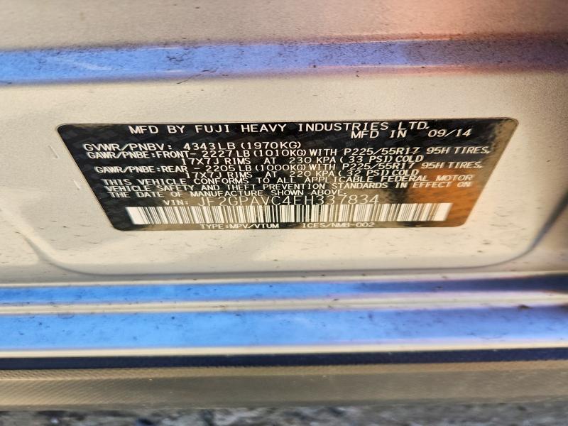 2014 Subaru Xv Crosstrek მანქანა იყიდება აუქციონზე, vin: JF2GPAVC4EH337834, აუქციონის ნომერი: 58789706