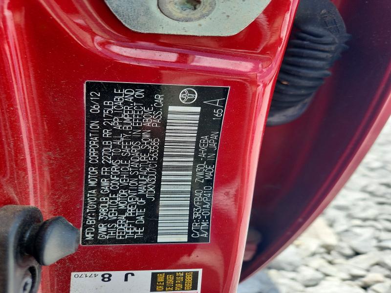 59126786 :رقم المزاد ، JTDKN3DU7C1563585 vin ، 2012 Toyota Prius مزاد بيع