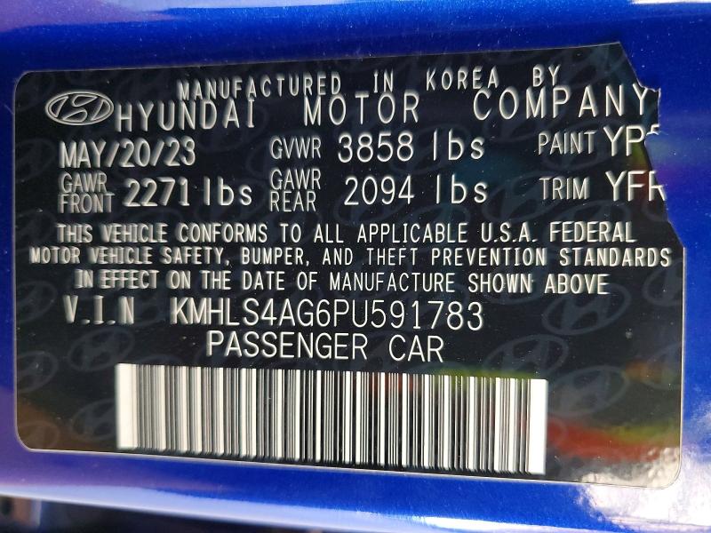 56286916 :رقم المزاد ، KMHLS4AG6PU591783 vin ، 2023 Hyundai Elantra مزاد بيع