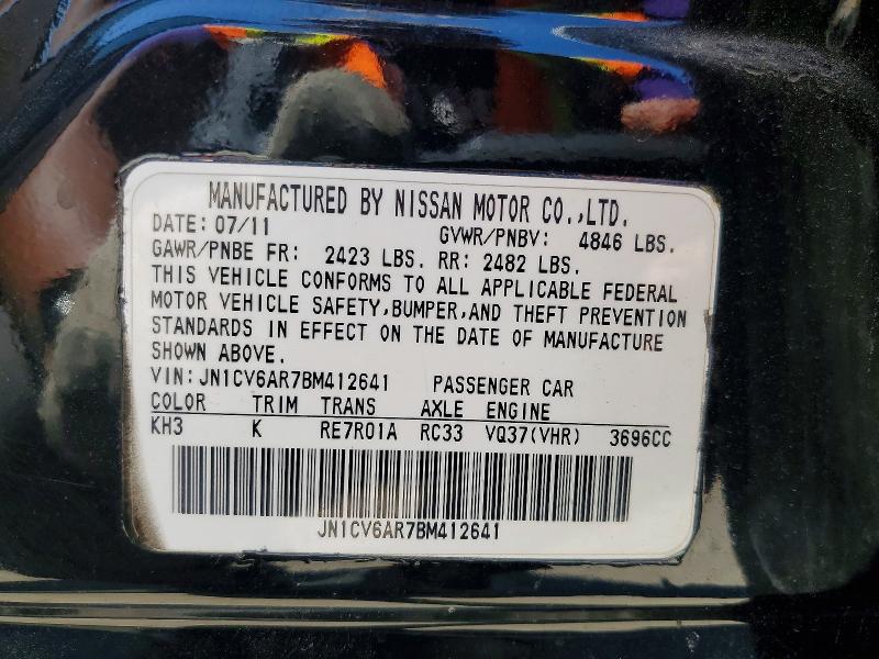 Продажа на аукционе авто 2011 Infiniti G37 Sedan, vin: JN1CV6AR7BM412641, номер лота: 56124006