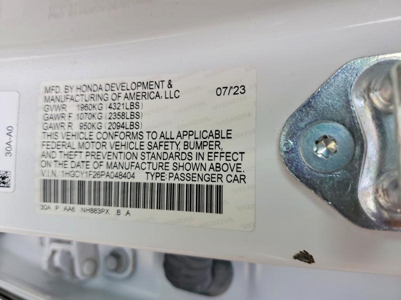 Продажа на аукционе авто 2023 Honda Accord, vin: 1HGCY1F26PA048404, номер лота: 56551346