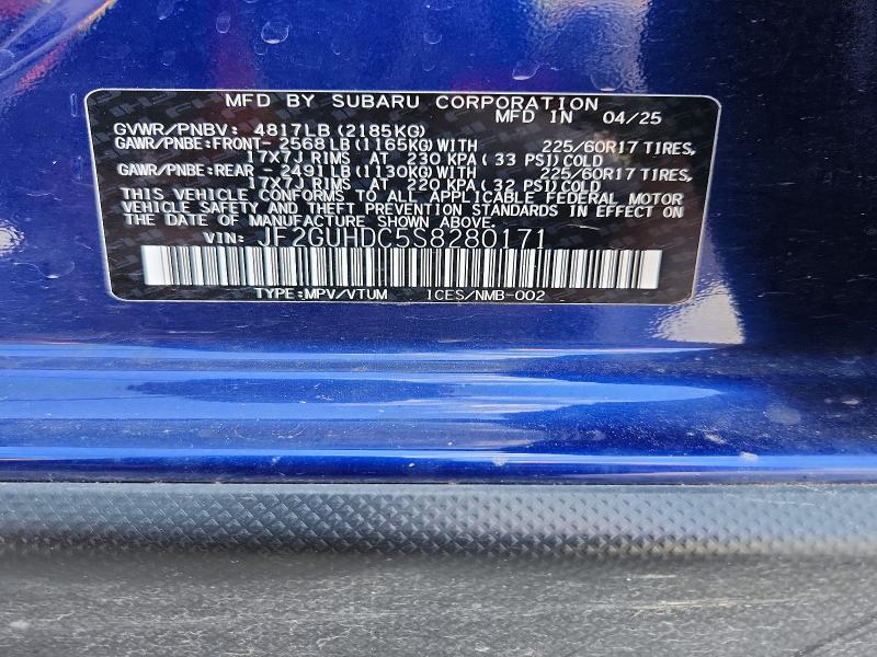 Продажа на аукционе авто 2025 Subaru Crosstrek, vin: JF2GUHDC5S8280171, номер лота: 57287946