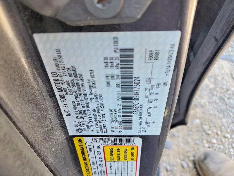 56336996 :رقم المزاد ، 3FA6P0HD3JR175024 vin ، 2018 Ford Fusion مزاد بيع