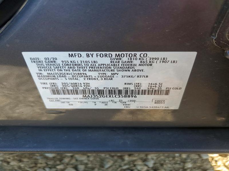 Продаж на аукціоні авто 2020 Ford Ecosport, vin: MAJ3S2GEXLC358896, номер лоту: 57483326