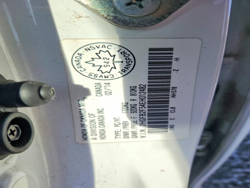 Aukcja sprzedaży 2014 Honda Civic, vin: 2HGFB2F54EH012482, numer aukcji: 56478266