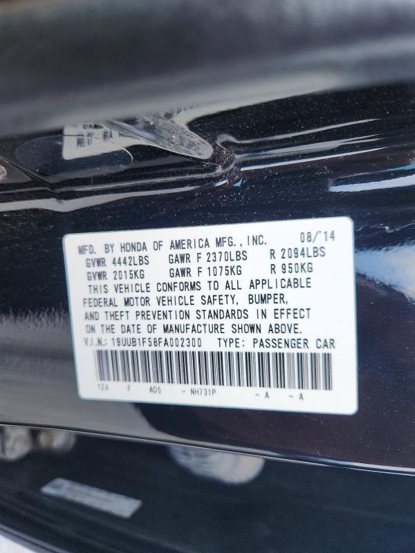 55706616 :رقم المزاد ، 19UUB1F58FA002300 vin ، 2015 Acura Tlx مزاد بيع