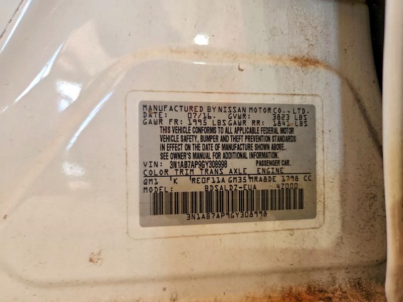 Aukcja sprzedaży 2016 Nissan Sentra, vin: 3N1AB7AP9GY308998, numer aukcji: 59182526
