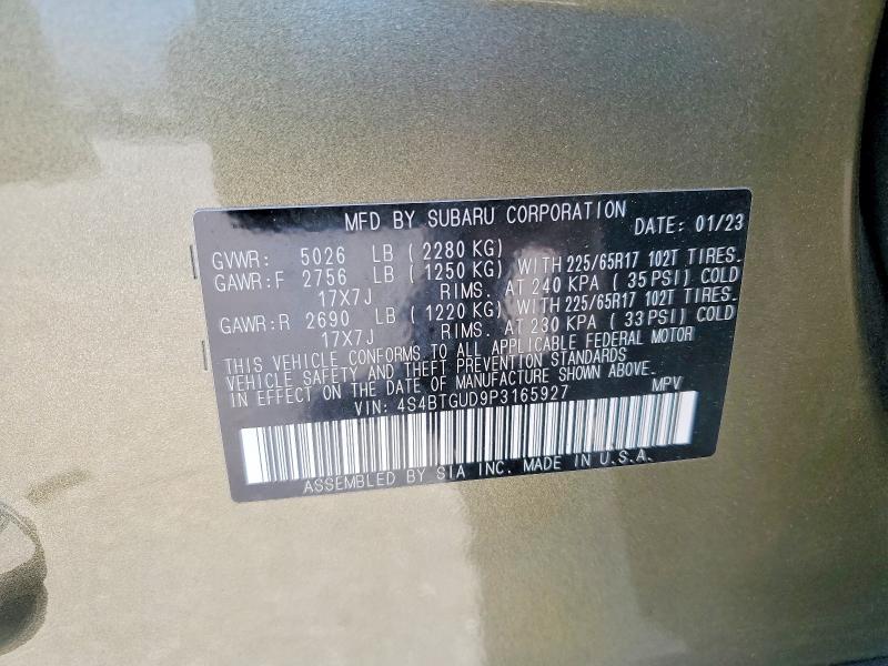 Aukcja sprzedaży 2023 Subaru Outback, vin: 4S4BTGUD9P3165927, numer aukcji: 55857406