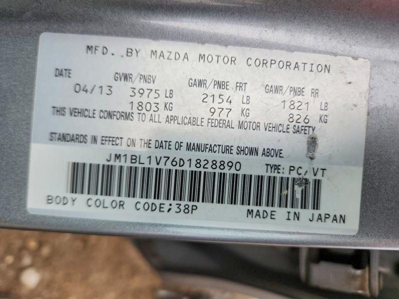 Aukcja sprzedaży 2013 Mazda 3, vin: JM1BL1V76D1828890, numer aukcji: 56223866