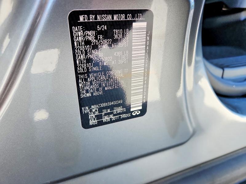 Aukcja sprzedaży 2025 Infiniti Qx80, vin: JN8AZ3DBXS9400349, numer aukcji: 55467036
