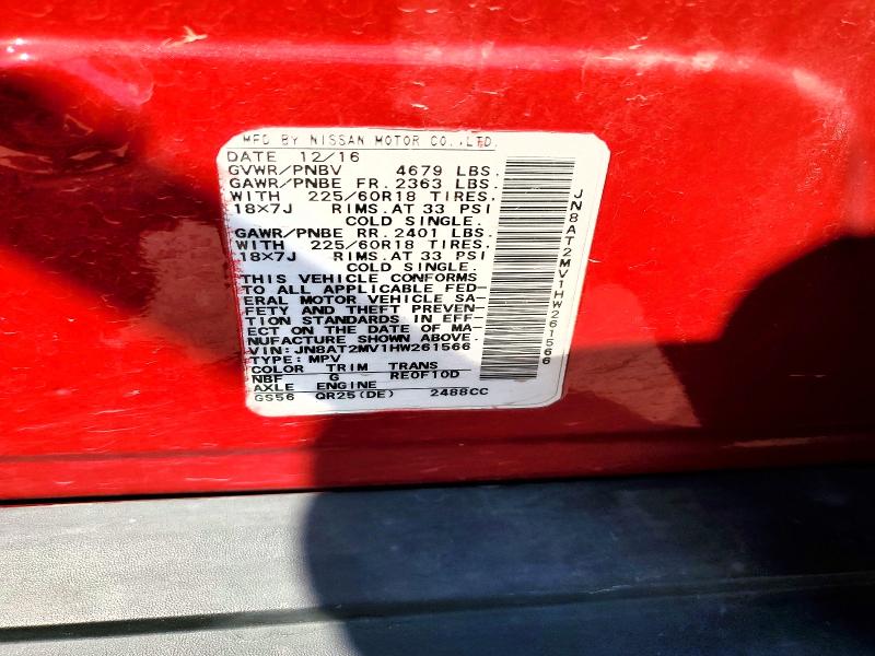 Продажа на аукционе авто 2017 Nissan Rogue, vin: JN8AT2MV1HW261566, номер лота: 58553996