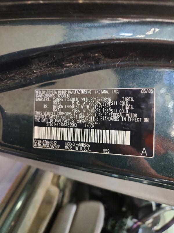 57690996 :رقم المزاد ، 5TBBT44145S469583 vin ، 2005 Toyota Tundra مزاد بيع