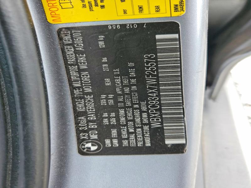 57522816 :رقم المزاد ، WBXPC934X7WF25573 vin ، 2007 Bmw X3 مزاد بيع