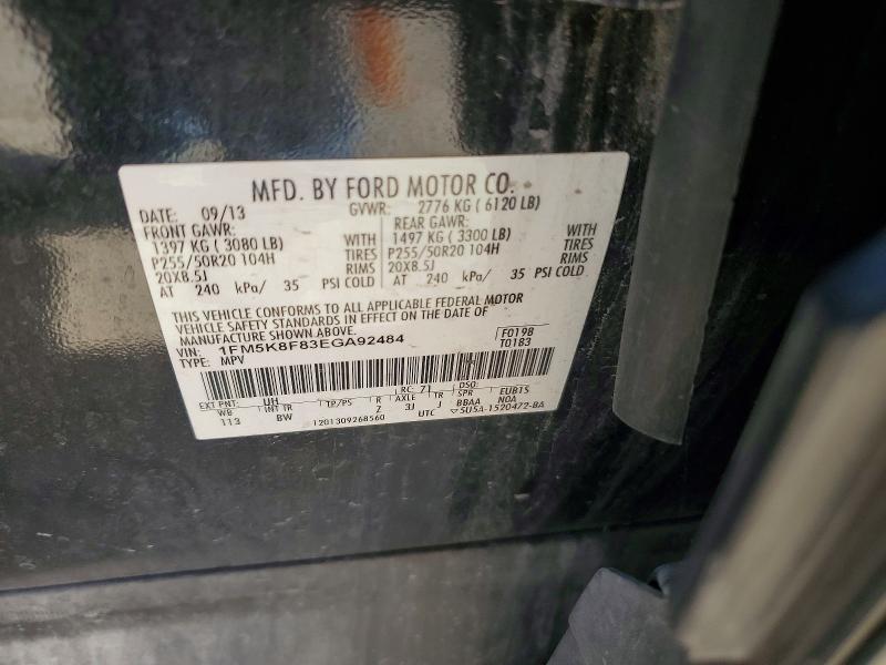 Продаж на аукціоні авто 2014 Ford Explorer, vin: 1FM5K8F83EGA92484, номер лоту: 59286766