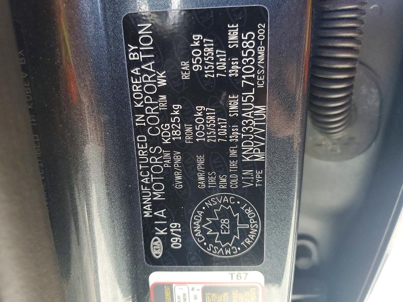 Aukcja sprzedaży 2020 Kia Soul, vin: KNDJ33AU5L7103585, numer aukcji: 57020586