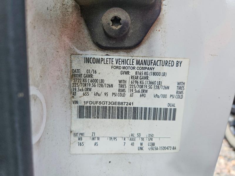2016 Ford F550 მანქანა იყიდება აუქციონზე, vin: 1FDUF5GT3GEB87241, აუქციონის ნომერი: 58295036