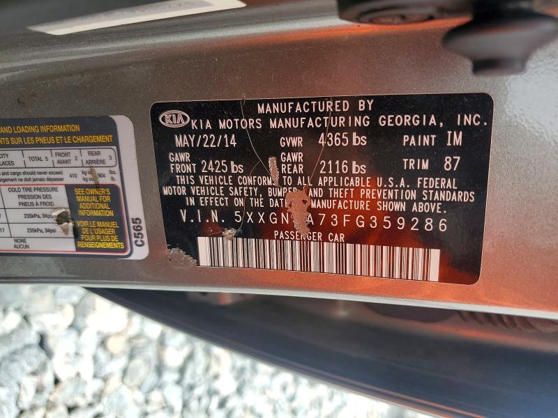 Продаж на аукціоні авто 2015 Kia Optima, vin: 5XXGN4A73FG359286, номер лоту: 55861446