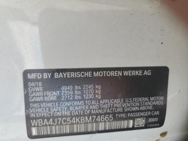 Aukcja sprzedaży 2019 Bmw 440xi, vin: WBA4J7C54KBM74665, numer aukcji: 57210116