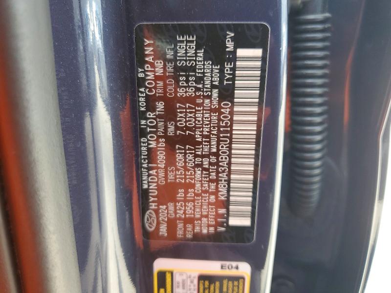 57043796 :رقم المزاد ، KM8HA3AB0RU115040 vin ، 2024 Hyundai Kona مزاد بيع