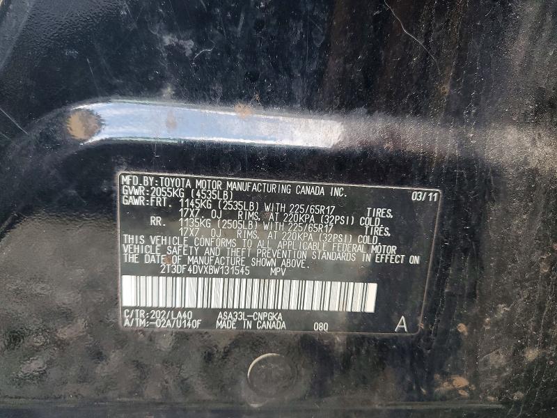 56737826 :رقم المزاد ، 2T3DF4DVXBW131545 vin ، 2011 Toyota Rav4 مزاد بيع