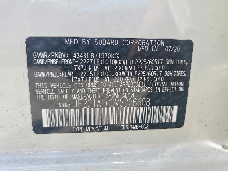 Продаж на аукціоні авто 2021 Subaru Crosstrek, vin: JF2GTAPC0M8226608, номер лоту: 85462585