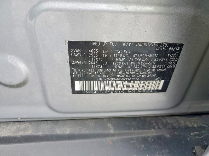 Aukcja sprzedaży 2016 Subaru Outback, vin: 4S4BSAHC4G3347214, numer aukcji: 57870646