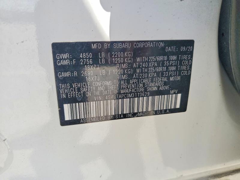 Продажа на аукционе авто 2021 Subaru Outback, vin: 4S4BTAPC0M3113629, номер лота: 55683586