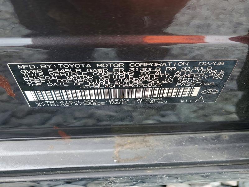 Продажа на аукционе авто 2008 Lexus Ls, vin: JTHBL46F085070825, номер лота: 55553356