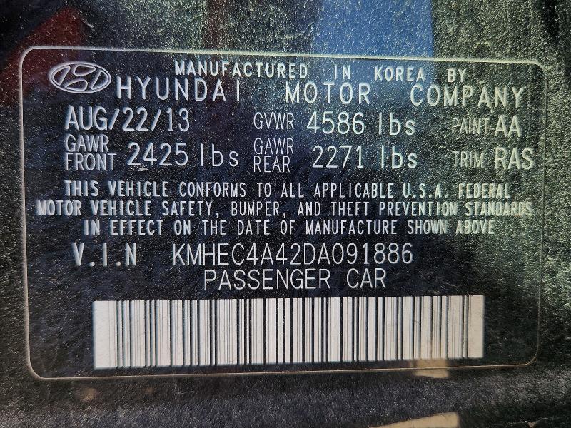 Продажа на аукционе авто 2013 Hyundai Sonata, vin: KMHEC4A42DA091886, номер лота: 55587946