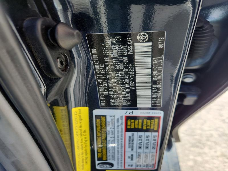 2012 Toyota Camry მანქანა იყიდება აუქციონზე, vin: 4T1BK1FK7CU522621, აუქციონის ნომერი: 85631985