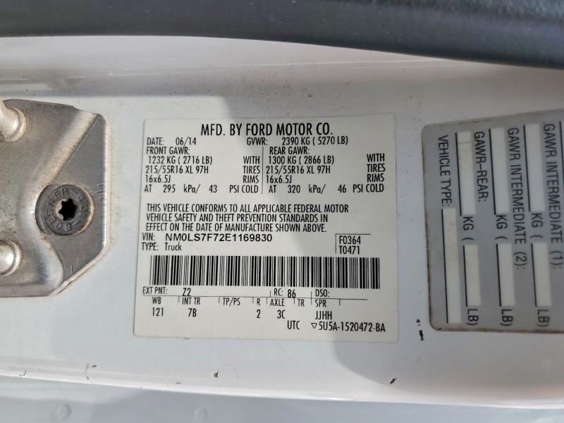 55688056 :رقم المزاد ، NM0LS7F72E1169830 vin ، 2014 Ford Transit Connect مزاد بيع