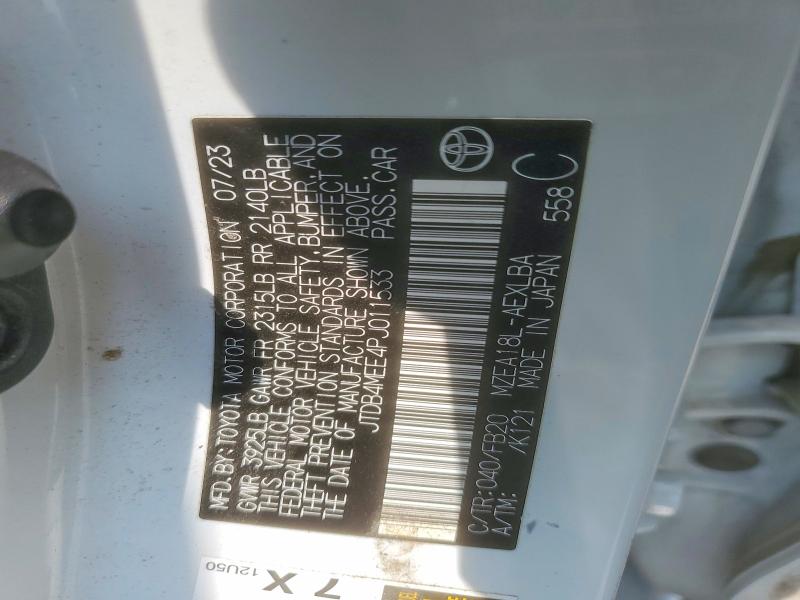 Aukcja sprzedaży 2023 Toyota Corolla, vin: JTDB4MEE4PJ011533, numer aukcji: 58100296