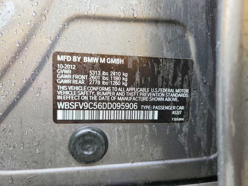 56462346 :رقم المزاد ، WBSFV9C56DD095906 vin ، 2013 Bmw M5 مزاد بيع