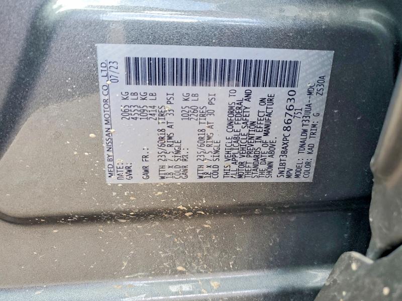 2023 Nissan Rogue მანქანა იყიდება აუქციონზე, vin: 5N1BT3BAXPC867630, აუქციონის ნომერი: 56896836