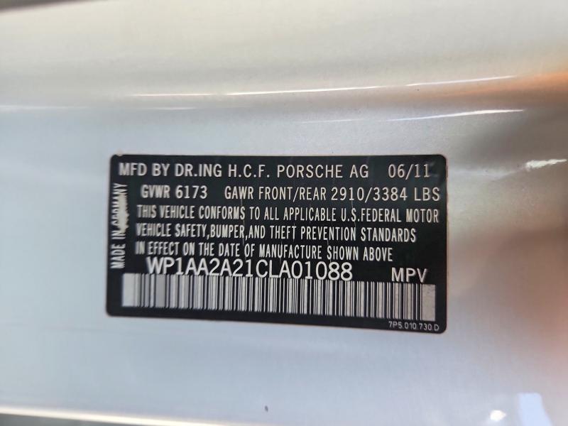 Продаж на аукціоні авто 2012 Porsche Cayenne, vin: WP1AA2A21CLA01088, номер лоту: 58900706
